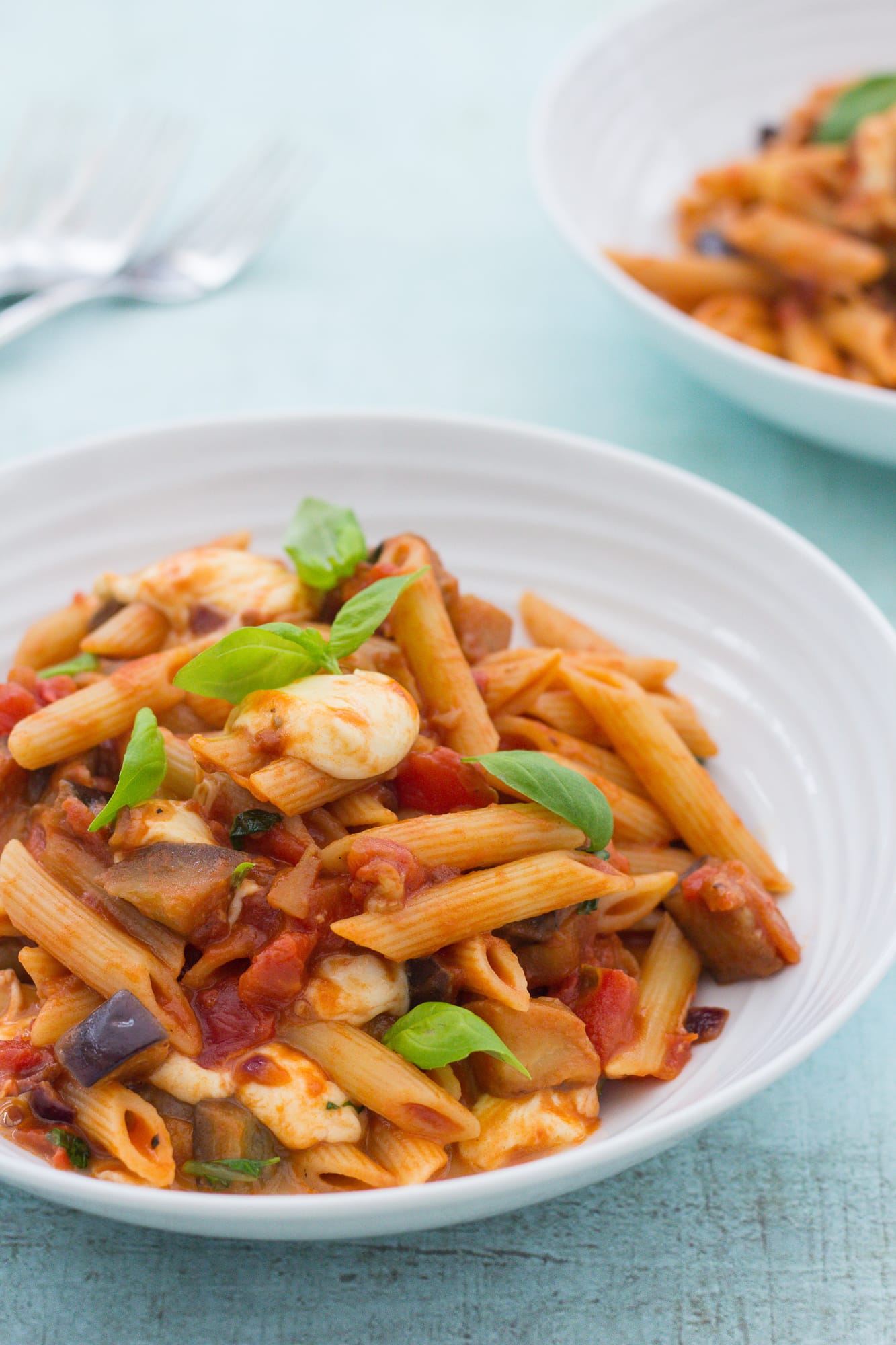 Aubergine and Mozzarella Pasta Easy Peasy Foodie
