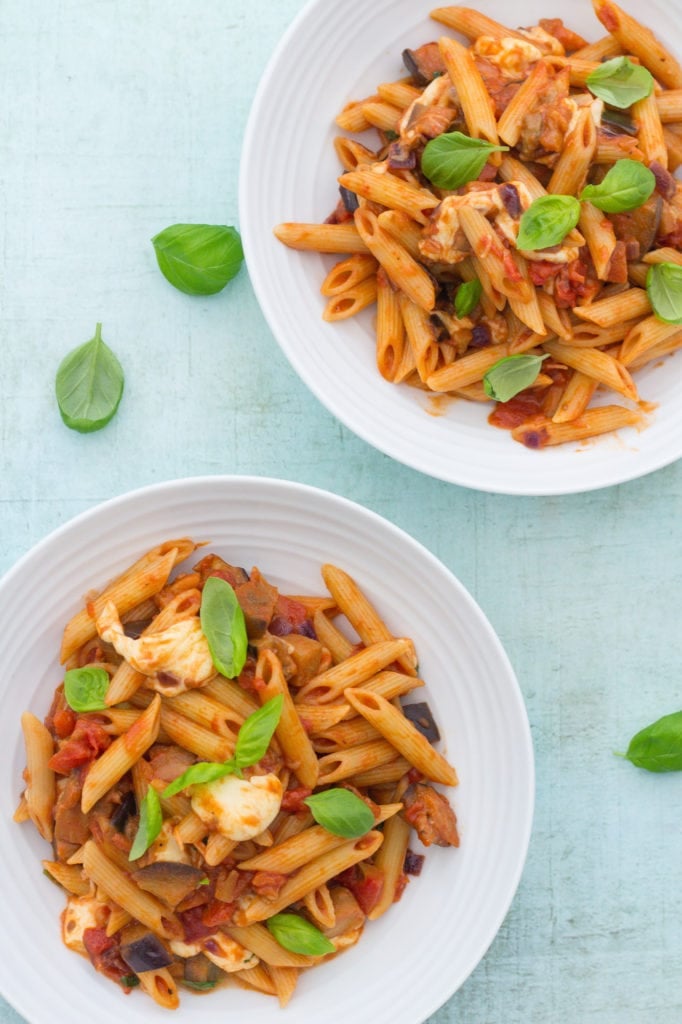 Aubergine and Mozzarella Pasta Easy Peasy Foodie