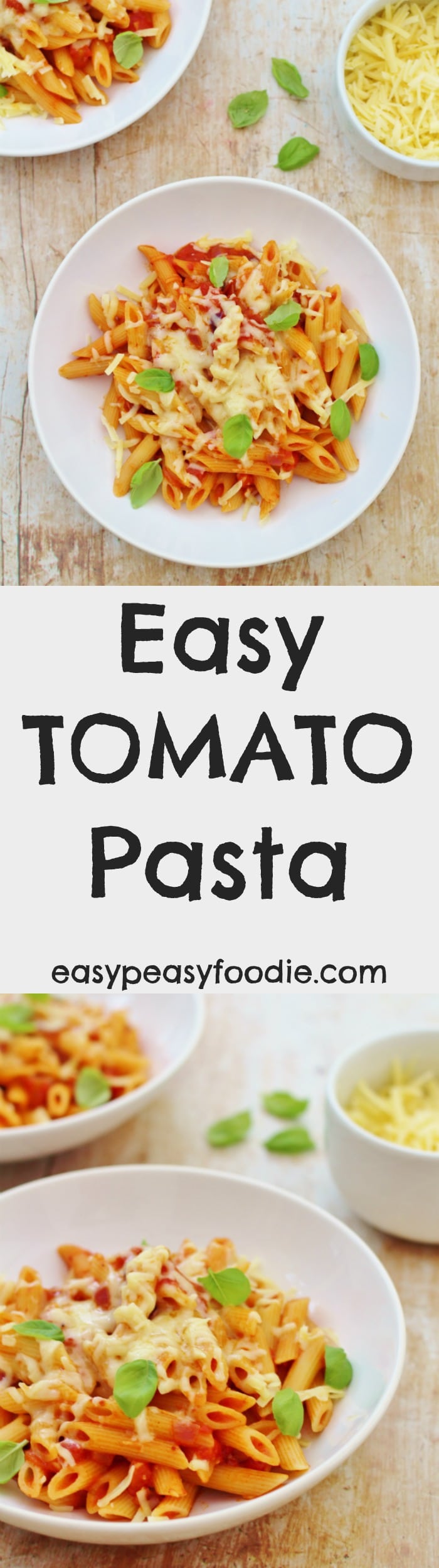 Easy Tomato Pasta - pinnable image for Pinterest