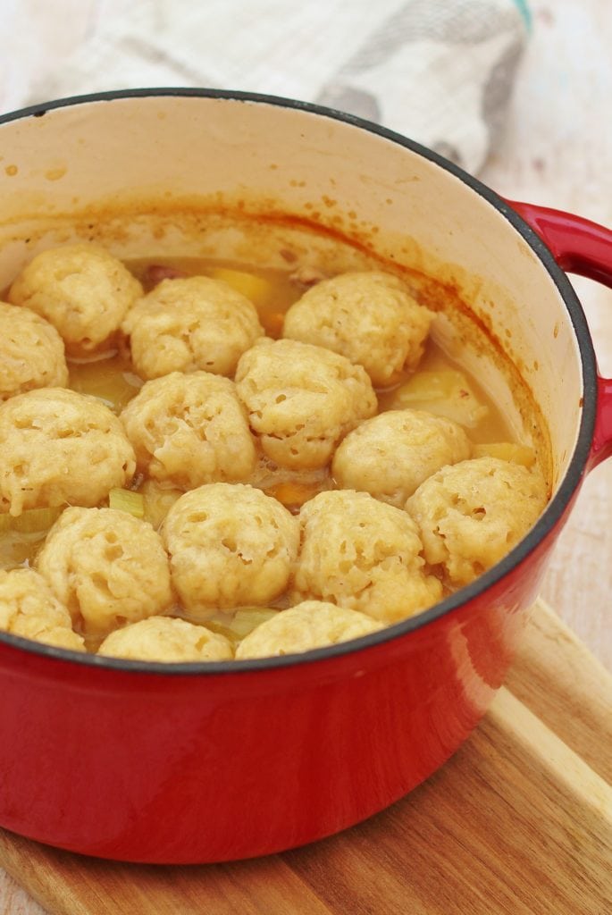 Roast Chicken Leftovers Stew with Easy Peasy Dumplings Easy Peasy Foodie