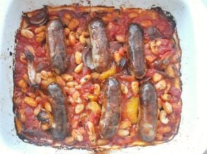 Sausage Tomato and Bean Bake 4