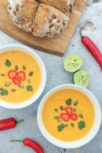 Butternut Squash, Chilli and Coconut Milk Soup 
