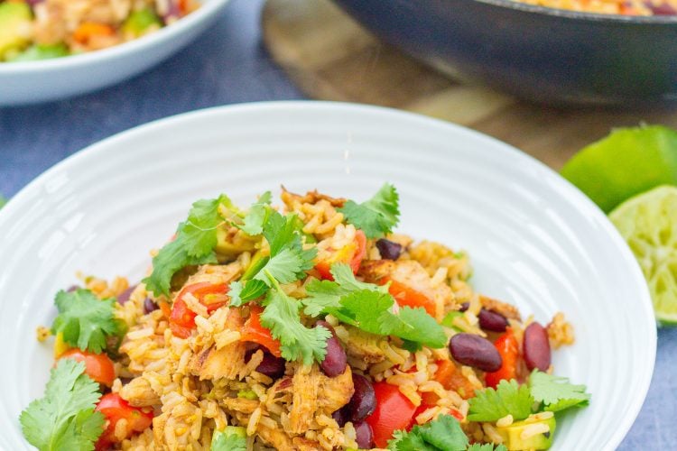Warm Mexican Rice Salad with Leftover Turkey
