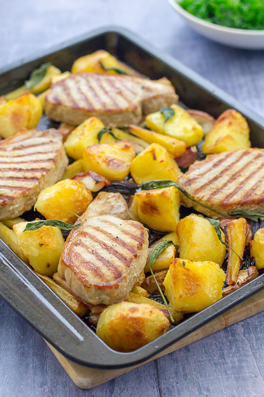 Pork, Parsnip and Apple Traybake Easy Peasy Foodie
