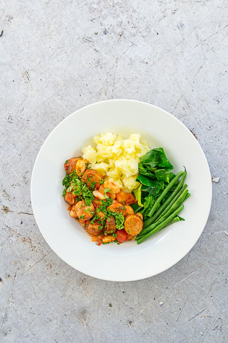 Sausage, Red Wine and Butter Bean Casserole Easy Peasy Foodie