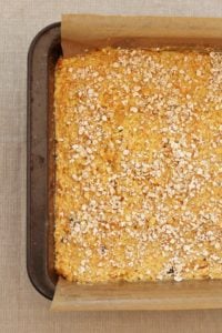 Oat, Coconut, Carrot and Chocolate Chip Cake Bars
