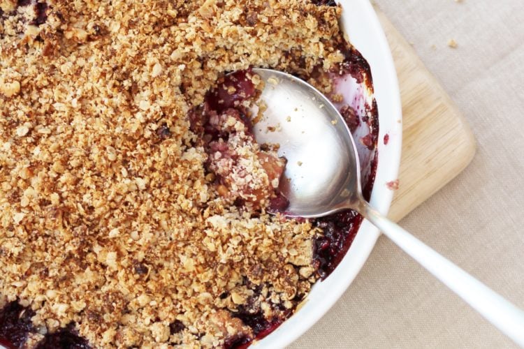 Gluten Free Peach and Cherry Crumble
