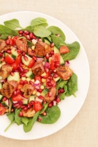 Harissa Lamb with Chickpea and Pomegranate Salad
