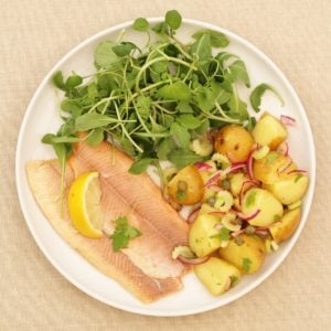 Sirtfood Potato Salad with Trout and Watercress