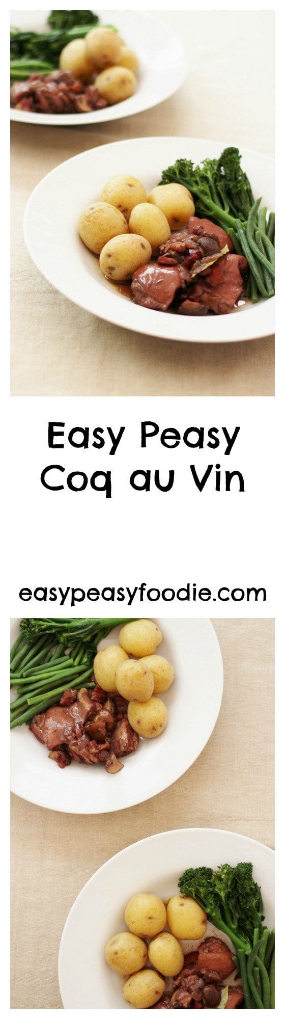 Easy Peasy Coq au Vin Pinnable image for Pinterest