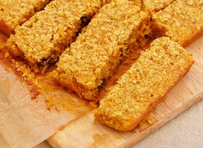 Oat, Coconut, Carrot and Chocolate Chip Cake Bars