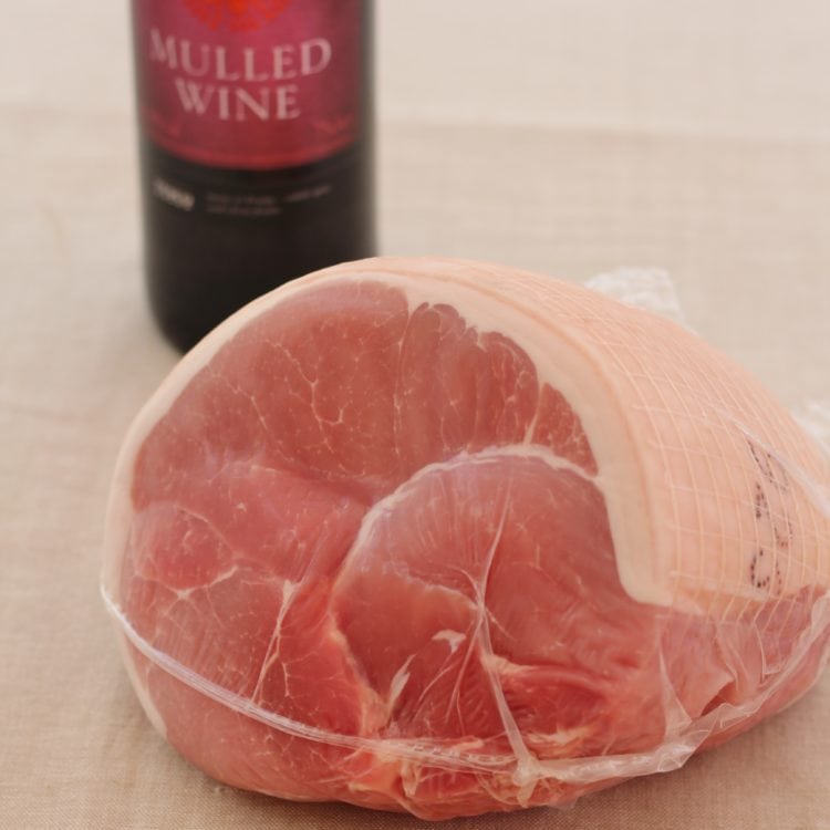 Wine with christmas ham