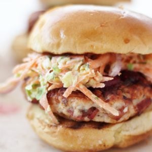 Christmas Turkey Burgers with Cranberry Relish and Sproutslaw