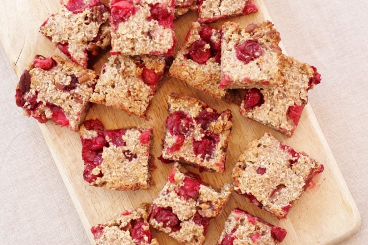 Cranberry, Cinnamon and Pecan Porridge Squares