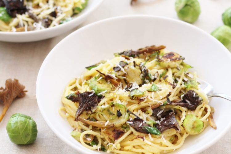 Sprout and Wild Mushroom Carbonara