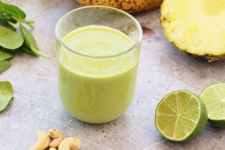 Pineapple, Mango, Coconut and Cashew Nut Smoothie