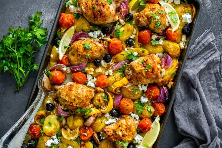 Greek Chicken Traybake Hero