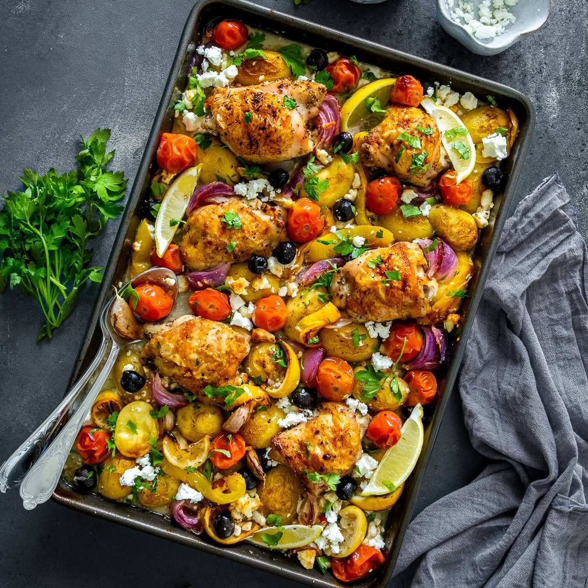 Greek Chicken Traybake Hero