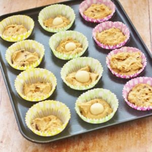 Hiding the Marzipan in my Mini Simnel Cakes