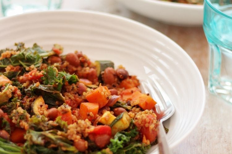 Quinoa Kale and Borlotti Bean Stew