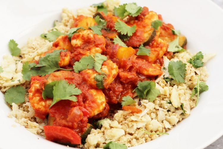 Harissa Prawns and Coconut Cauliflower Rice