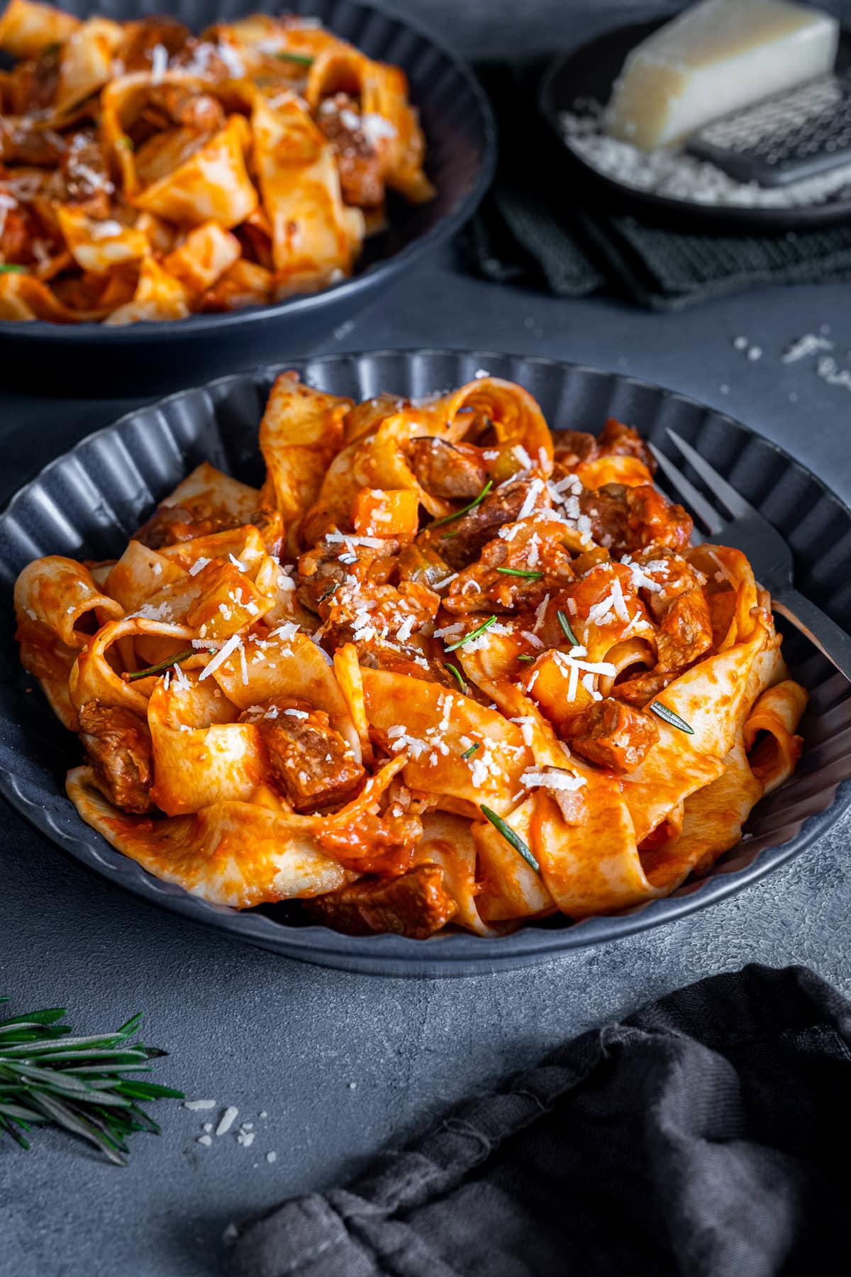 Closeup of Leftover Lamb Ragu in a bowl.