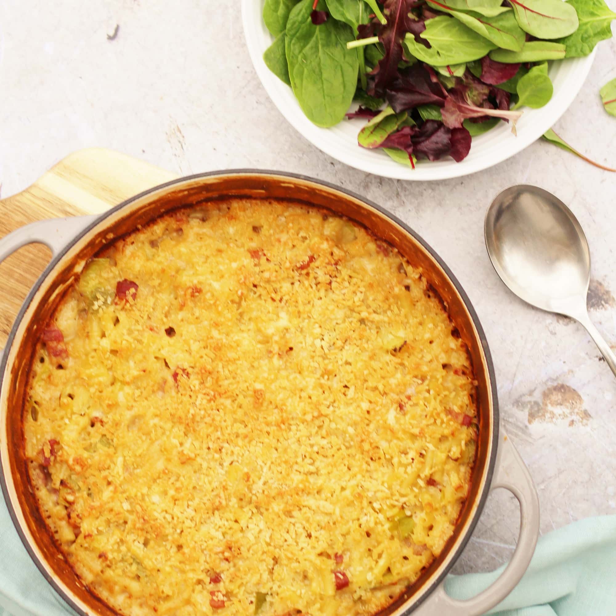 Leek and Bacon Macaroni Cheese Easy Peasy Foodie