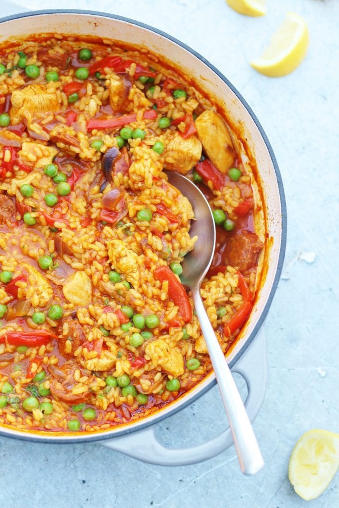 Easy One Pot Chicken and Chorizo Paella Easy Peasy Foodie