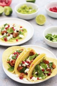 Lamb Tacos with Avocado, Feta and Pomegranate