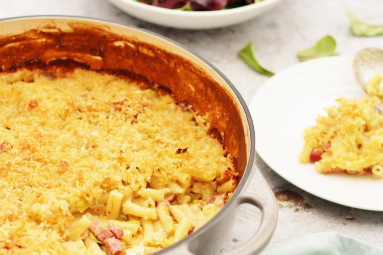 Macaroni Cheese with Bacon and Leeks