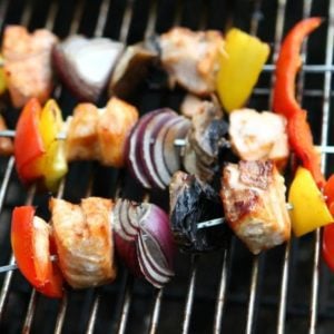 Barbecue Salmon Rainbow Kebabs