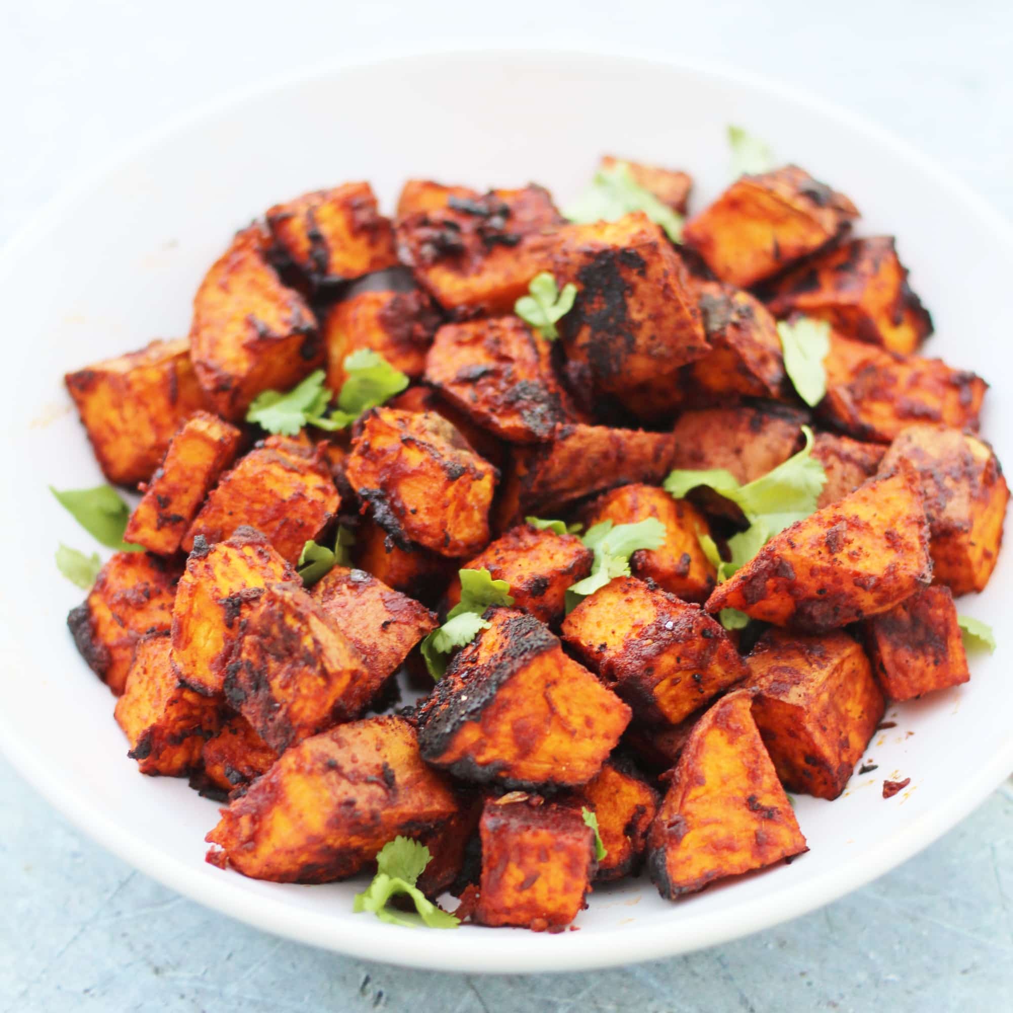 Mexican Roasted Sweet Potato Cubes (Vegan) - Easy Peasy Foodie