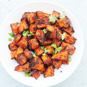 Mexican Roasted Sweet Potato Cubes (Vegan) - Easy Peasy Foodie