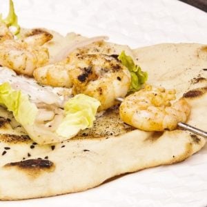 Tandoori Prawns with Flatbreads & Yogurt Dip