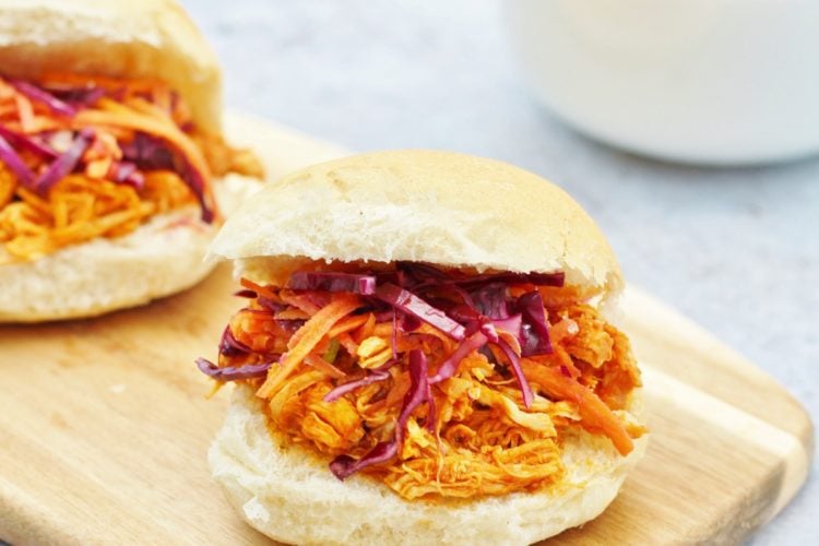 Slow Cooker BBQ Chicken Sliders