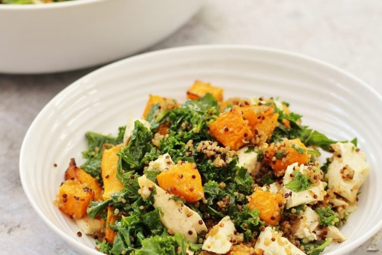 Leftover Chicken Kale and Pumpkin Salad