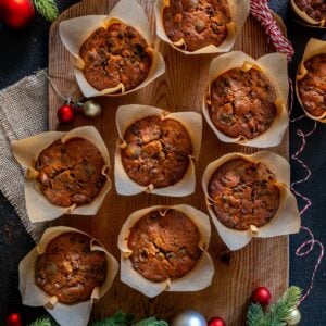 Easy Christmas Cake Muffins HERO