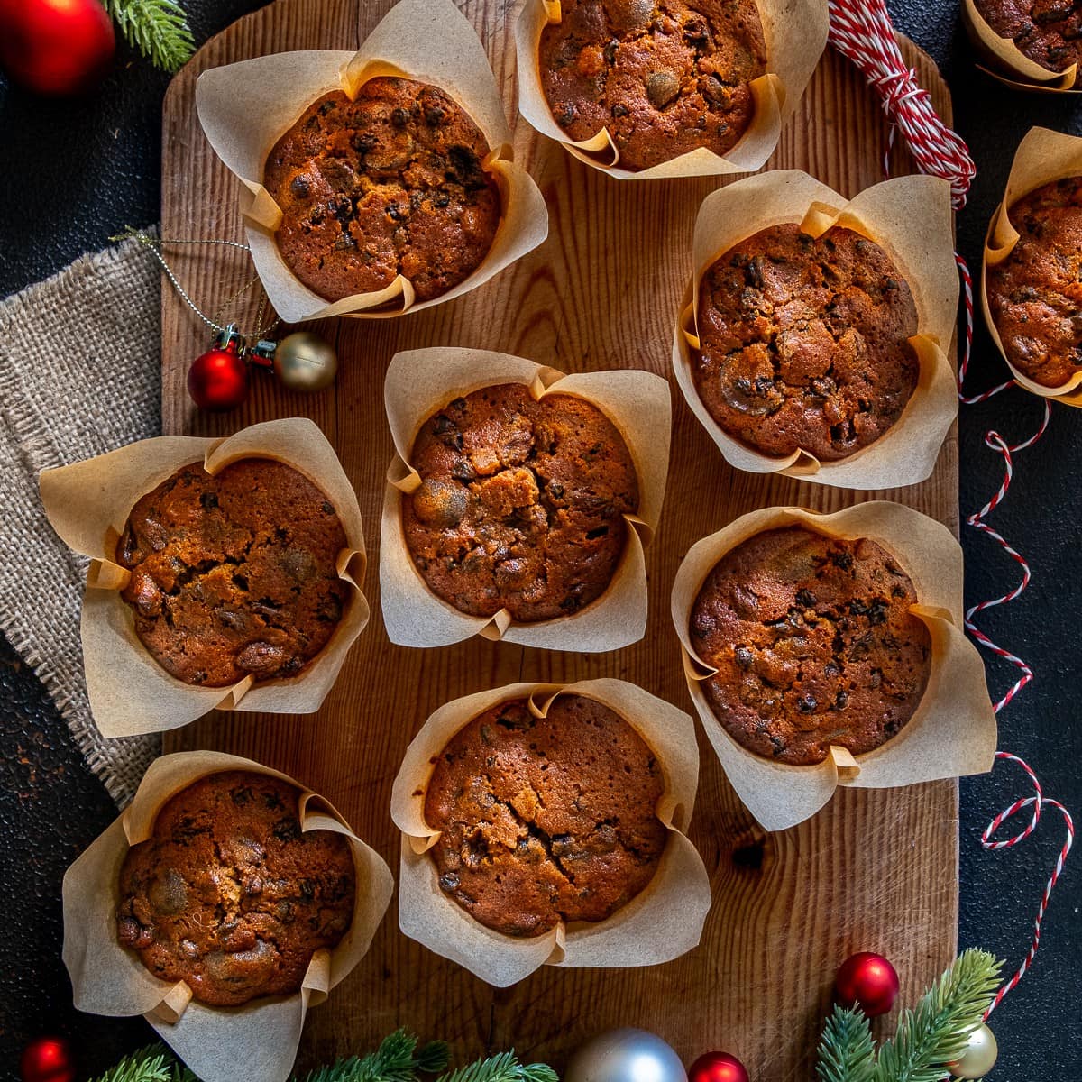Easy Christmas Cake Muffins HERO