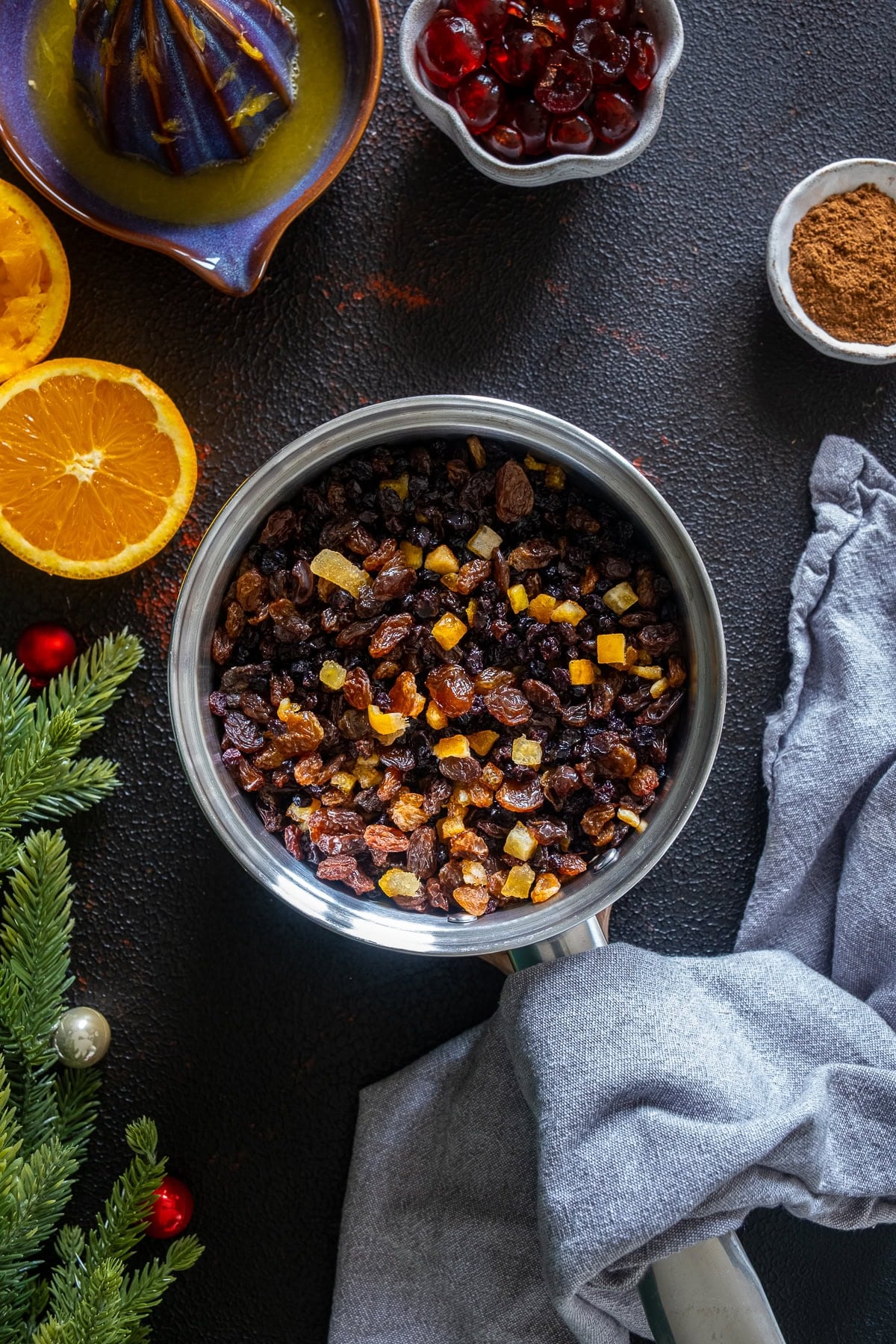 Boiled fruit method for Christmas Cake Muffins.