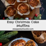 Easy Christmas Cake Muffins Pin
