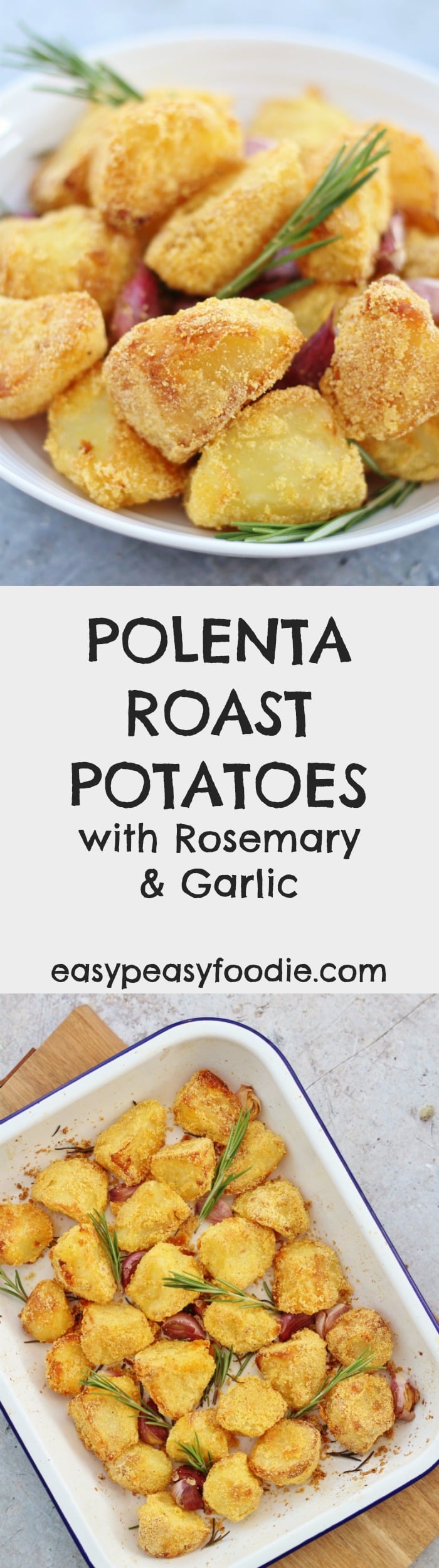 Polenta Roast Potatoes with Rosemary and Garlic - Easy Peasy Foodie