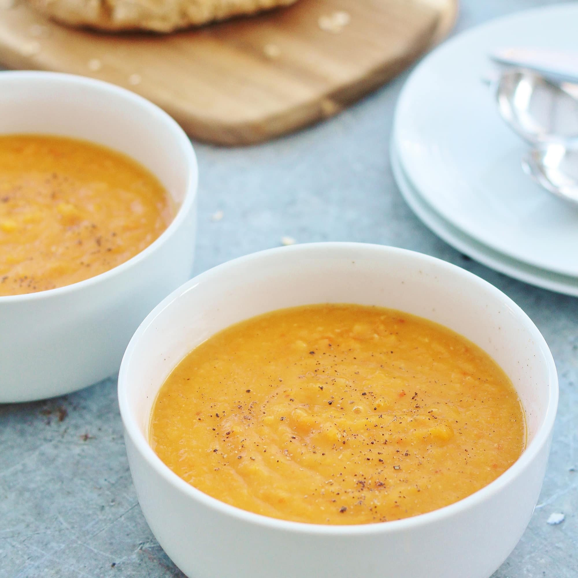 Sweet Potato and Red Lentil Soup (Vegan) Easy Peasy Foodie