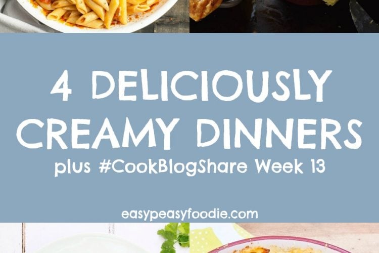 The edible equivalent of a duvet day - these 4 Deliciously Creamy Dinners are perfect for whenever you feel in need of classic comfort food! Plus find the linky for #CookBlogShare Week 13. #chickenpotpies #macaronicheese #lancashirecheese #butterchicken #cheesypasta #easydinners #bloggerrecipes #familydinners #midweekmeals #easypeasyfoodie