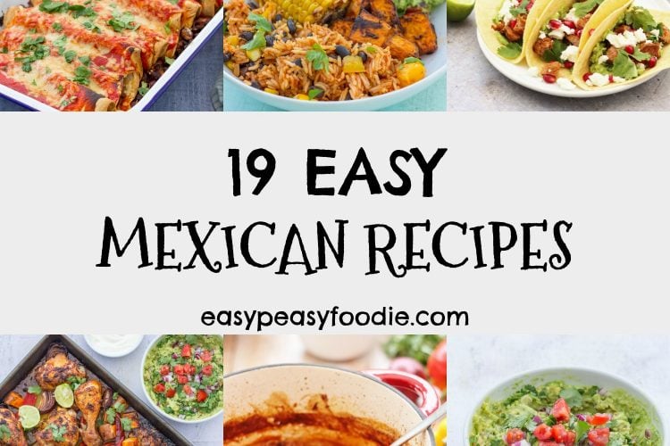 Every night can be Mexican night with these 19 Easy Mexican Recipes! Everything from fajitas to guacamole, tacos to mole and a whole lot more. These simple crowdpleasers are perfect for busy weeknights and weekend entertaining alike. #mexicanfood #mexicanrecipes #easydinners #familydinners #easyrecipes #midweekmeals #easypeasyfoodie #cookblogshare #freefromgang