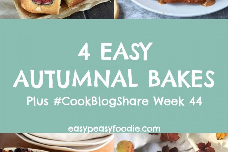 With wet, grey days and chilly, dark evenings - autumn is now in full swing. These 4 Easy Autumnal Bakes will make your house smell wonderful and cheer you up when the weather outside is miserable! Plus find the linky for #CookBlogShare Week 44. #baking #bakes #autumnbaking #fallbaking #fallbakes #autumnbakes #bundtcake #gingerbread #tartetatin #traybake #figs #autumnflavours #fallflavors #easybaking #easypeasyfoodie