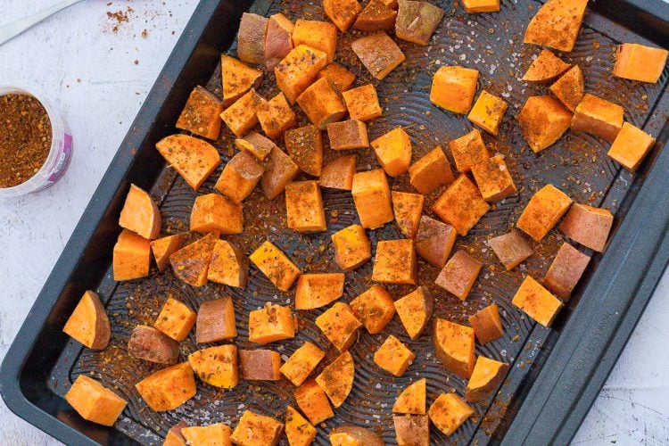 Baharat Roasted Sweet Potato Cubes
