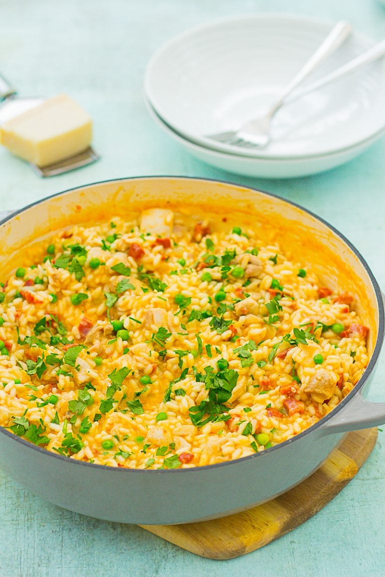 Easy Chicken and Chorizo Risotto - Easy Peasy Foodie
