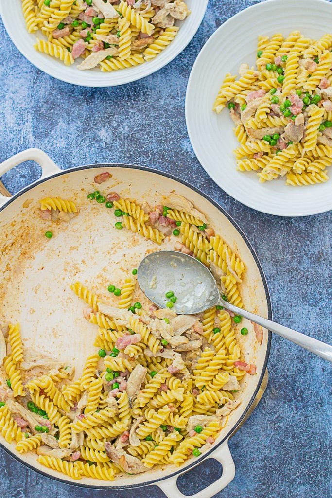 Easy Leftover Roast Chicken Pasta Easy Peasy Foodie