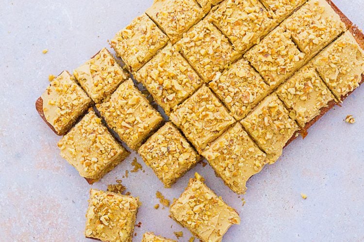 Easy Coffee and Walnut Traybake Cake