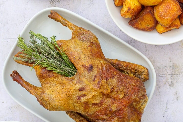 Easy Roast Duck and Duck Giblet Gravy